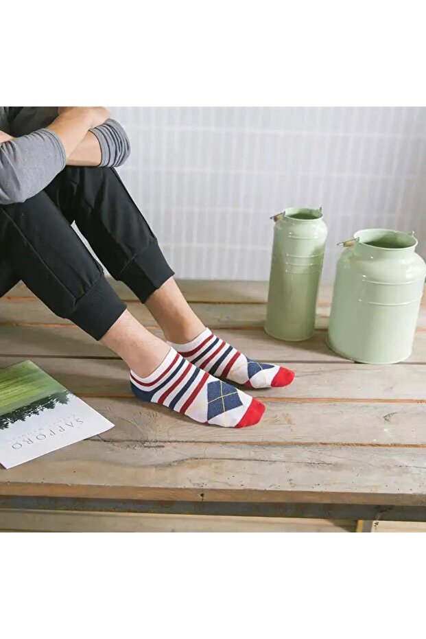 عبوة من 5 جوارب ملونة منقوشة - 5