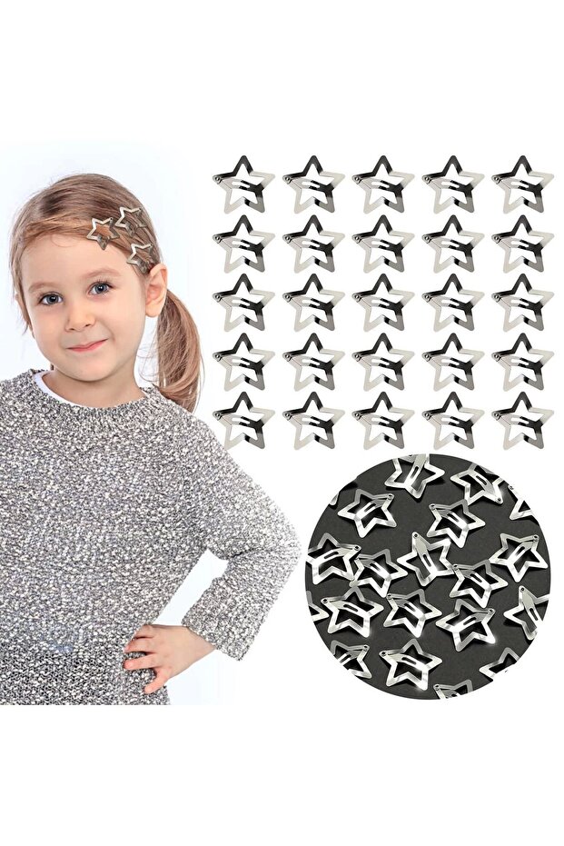 25 Pieces - Star Snap Buckle Y2K Star Style - Starry Snap Buckle Nickel Plated