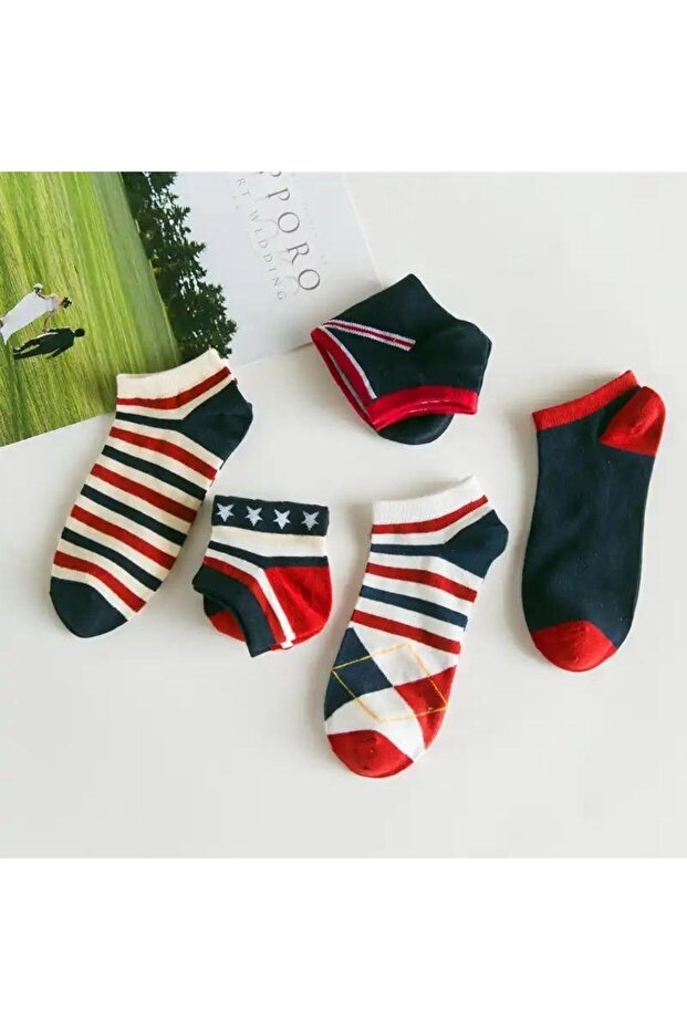 عبوة من 5 جوارب ملونة منقوشة - 2