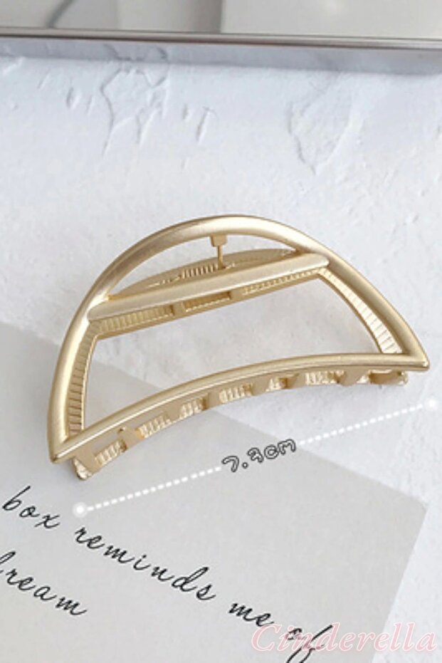 Claw Model Women's Gold Metal Latch Buckle - Medium Size Tight Gathering Luxury Latch Hair Clip