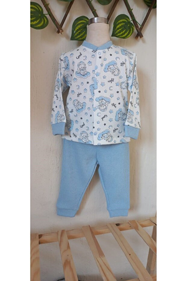 طقم بيجامة لطيف مطبوع عليه دمية دب ليلة سعيدة - 1