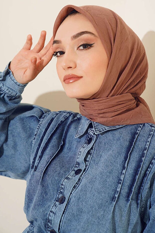 وشاح كراش من الخيزران الفاخر باللون البني الناعم