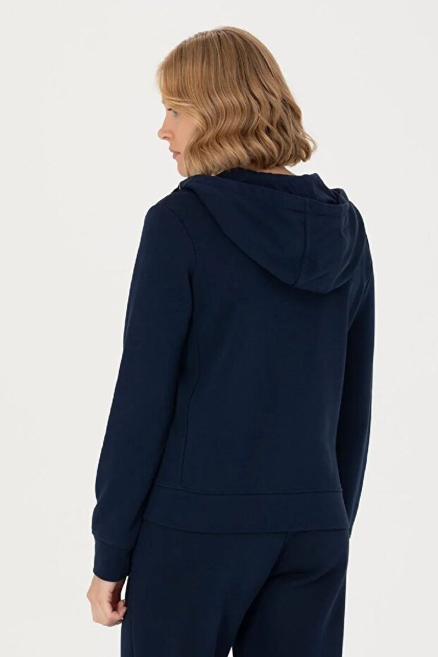 Kadın Kapüşonlu Basic Sweatshirt - 2