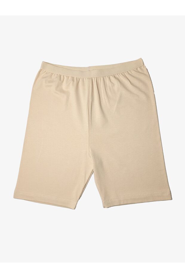 Dizüstü Kısa Tayt Jüpon Düz Kemer Lastik Yumuşak Kumaş - 1