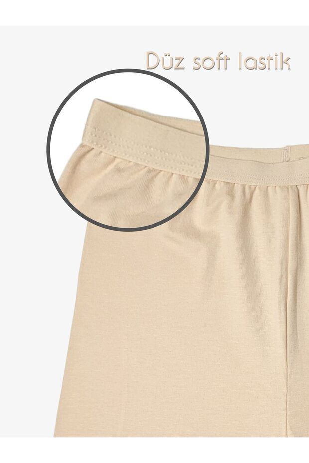 Dizüstü Kısa Tayt Jüpon Düz Kemer Lastik Yumuşak Kumaş - 3