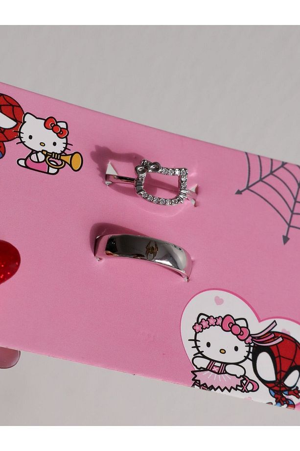 Hello Kitty-spiderman Ayarlanabilir Çift Yüzük - 5