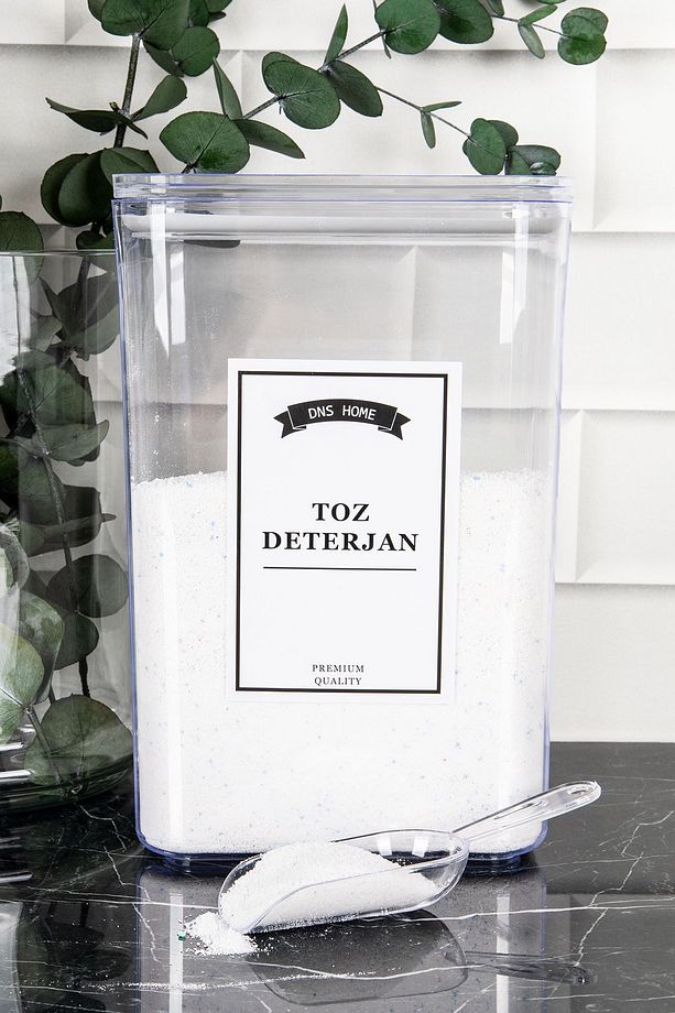 Toz Deterjan Ölçekli Saklama Kabı Vakum Kapaklı Saklama Kutusu Deterjanlık 3000 ml - 1