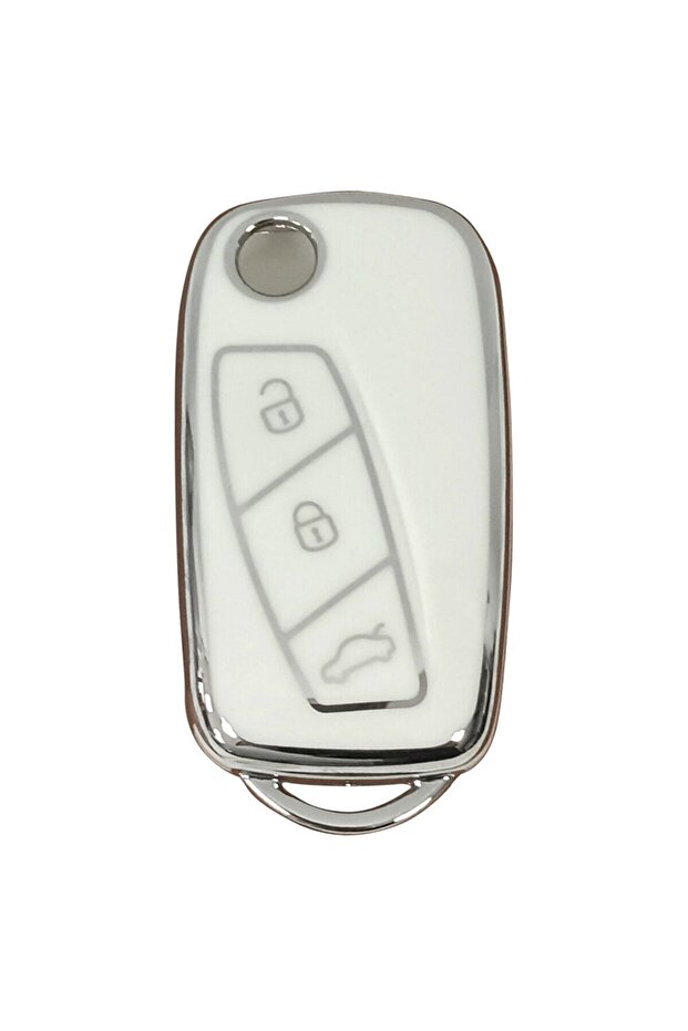 Luxury Fiat Fiorino Linea Ducato Boxer Jumper Switchblade Nano Key Case White Silver Silver Color