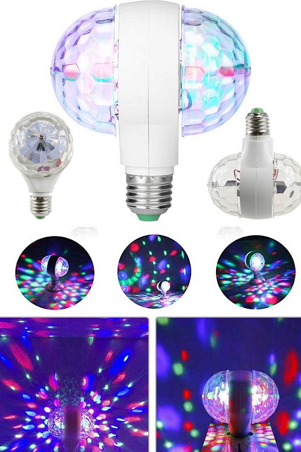 Led Döner Disko Ampul Rgb Projektör Çok Renkli Süngü Parti Lambası Döner Evinizi Clube Çevirin Led - 2