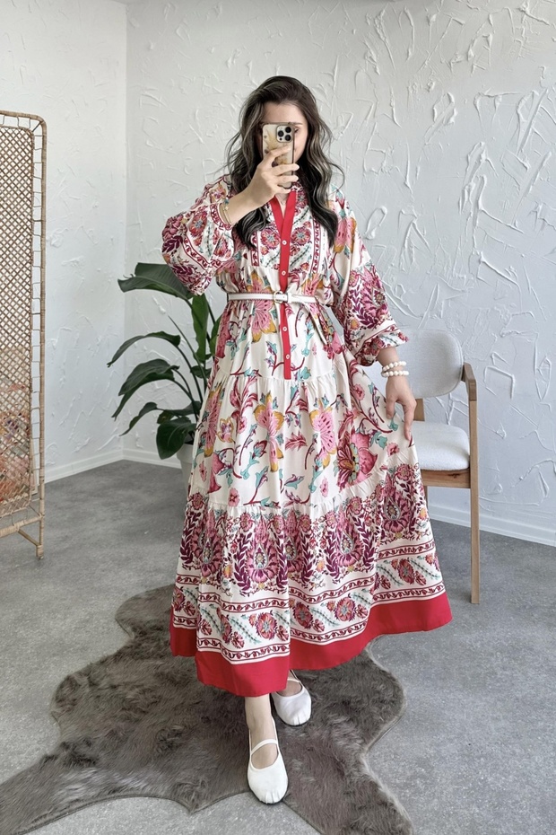 Katya Pembe Elbise - 3