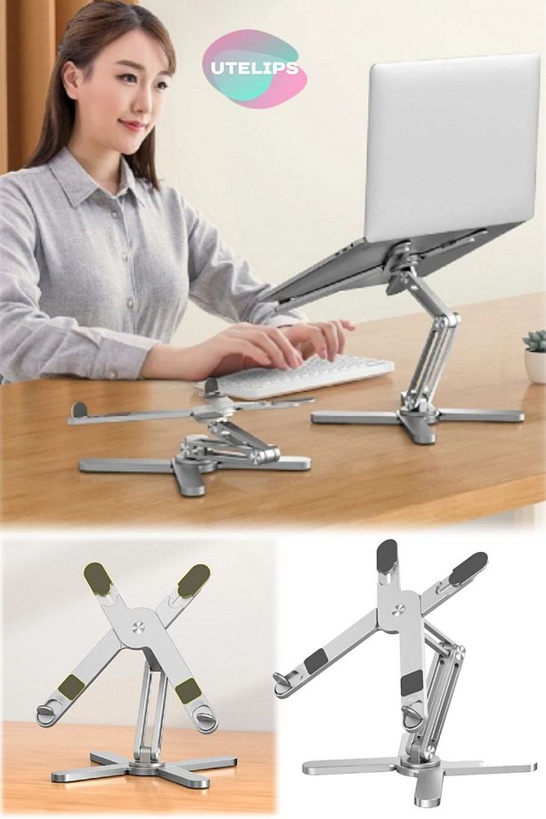 X Şeklinde Stand 10 Kg Kadar Taşıyabilir X Leptop Standı 360 Derece Dönebilen Taban Katlanabilir - 8