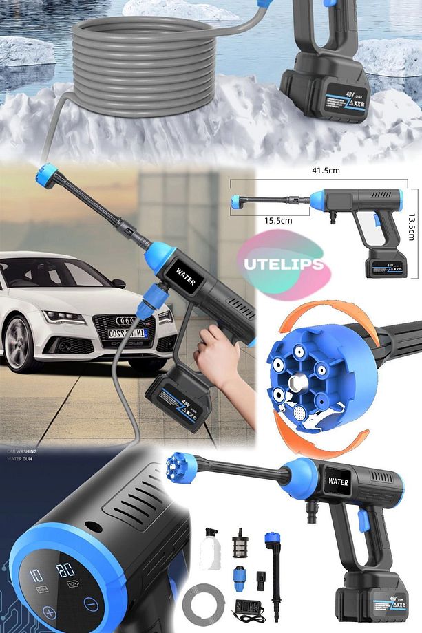 Fırçasız Elektrikli Yüksek Basınçlı Yıkama Akülü Araba Yıkama Püskürtme Tabancası Makina Zemin Araba - 7