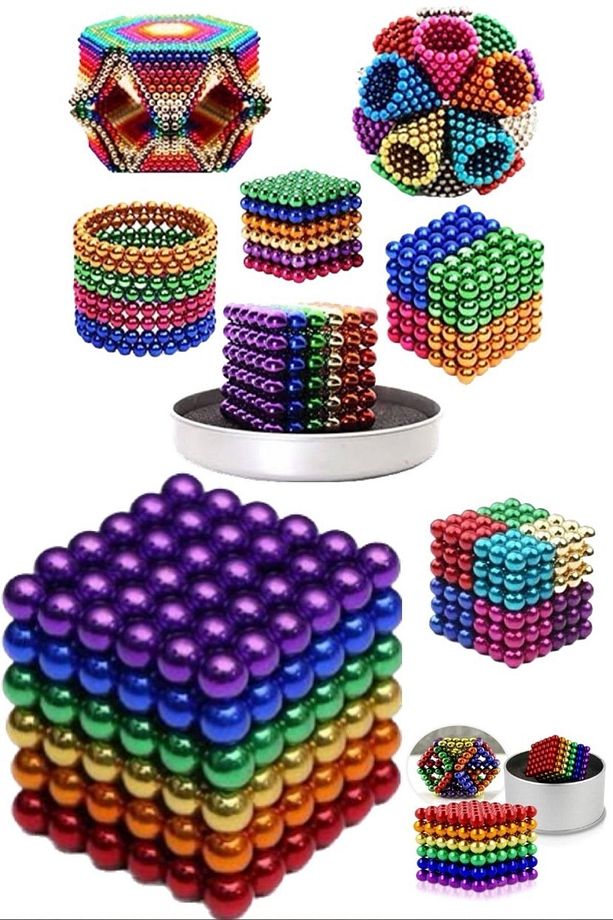216 Adet 5mm Manyetik Top Seti Sihirli Mıknatıs Küp Yapı Oyuncak Stres Rahatlama Büyük Boy Eğlenceli - 7