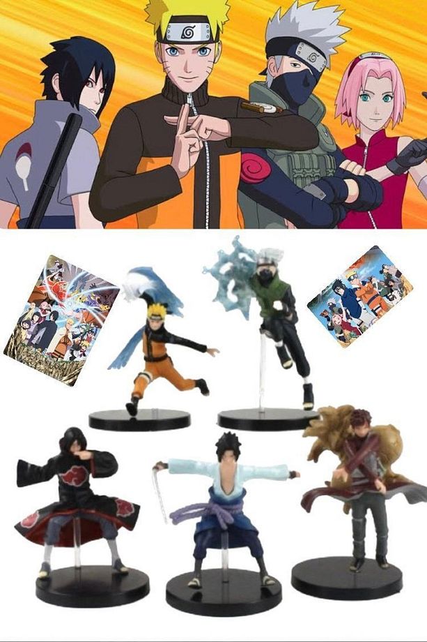 Masaüstü Figür Seti 5 Adet Şekil Modeli Japon Anime Uzumaki Naruto Hatake Kakashi Koleksiyon Set Şık - 4