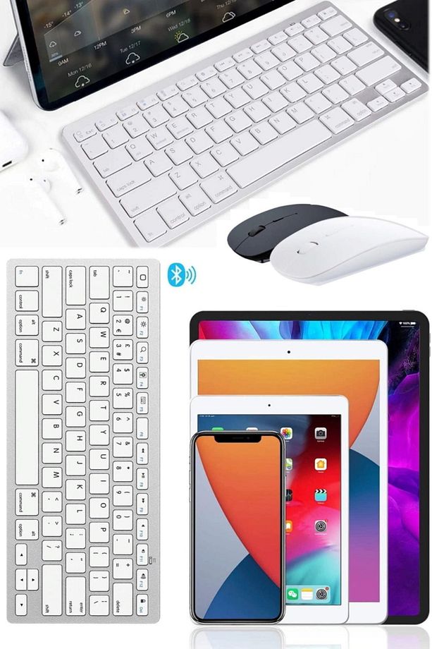 Kablosuz Mini Mac Klavye & Mause Seti Nazik Sessiz Tv Tablet Tüm Bilgisayar Ve Leptoplara Uyumlu - 2