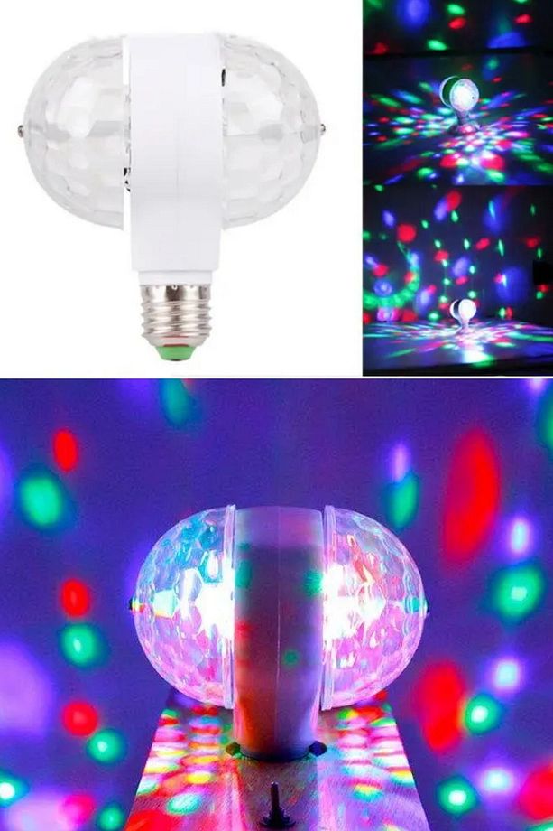 Led Döner Disko Ampul Rgb Projektör Çok Renkli Süngü Parti Lambası Döner Evinizi Clube Çevirin Led - 6