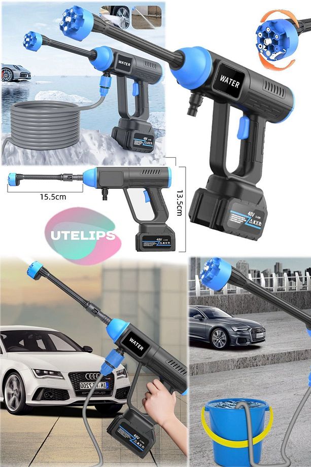 Fırçasız Elektrikli Yüksek Basınçlı Yıkama Akülü Araba Yıkama Püskürtme Tabancası Makina Zemin Araba - 3