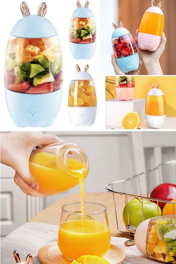 Tavşan Güzel Şarj Edilebilir Taşınabilir Meyve Ev Usb Bardak Meyve Sıkacağı Blender Mikser Bardak - 6