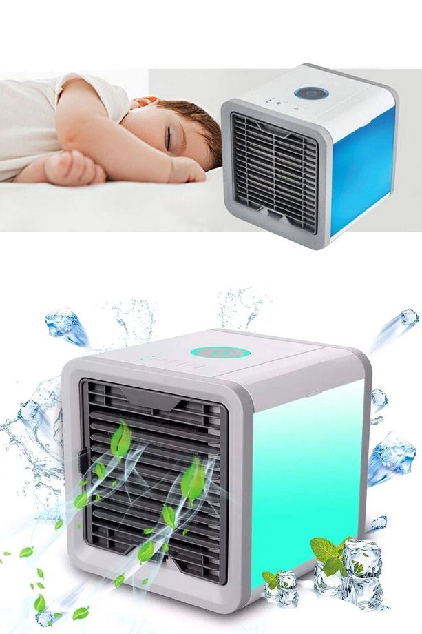 2 Adet Masa Üstü Su Ile Çalışan Akıllı Soğutucu Fan Mini Klima Profesyonel Oda Gamer Soğutucu Set - 3