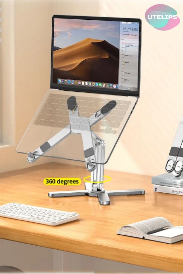 X Şeklinde Stand 10 Kg Kadar Taşıyabilir X Leptop Standı 360 Derece Dönebilen Taban Katlanabilir - 3