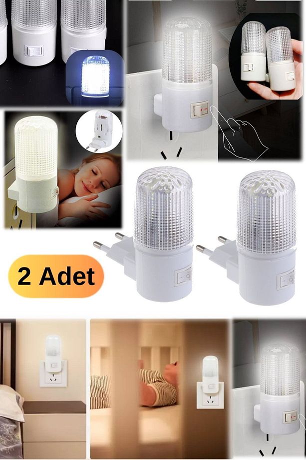 2 Adet Prize Takılan Tüm Odayı Aydınlatan Elektrik Tasarruflu Gece Lambası Aydınlatma Led Fener - 2