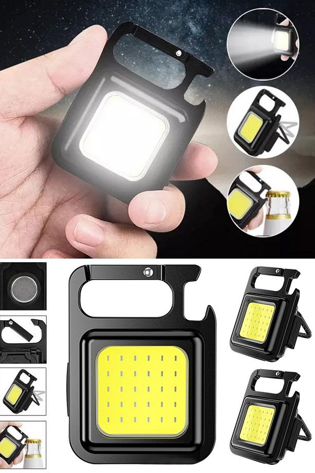 Küçük LED El Feneri Şarj Edilebilir Anahtarlık Mini El Feneri Modları Balıkçılık Yürüyüş Beyaz Led - 7