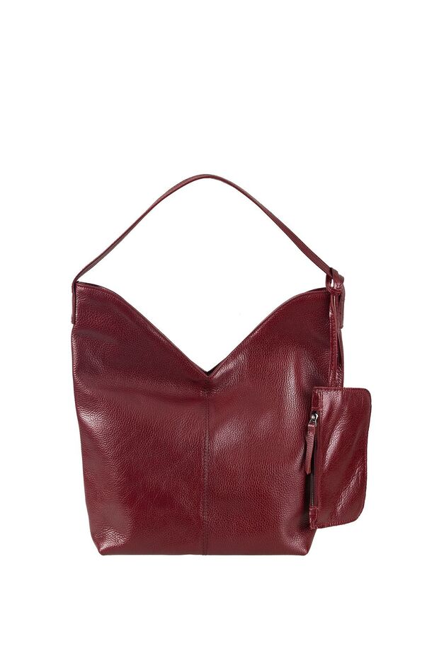 Norwich 100% Genuine Leather Women's Shoulder & Shoulder Bag, Three Compartments, Purse Bag (Burgundy) 40X27Cm