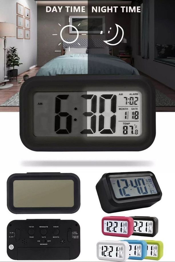 Lcd Çalar Saat Led Ekran Süresi Dijital Konuşan Istek Termometre Çok Fonksiyonlu Alarm Ledli Ekran - 7
