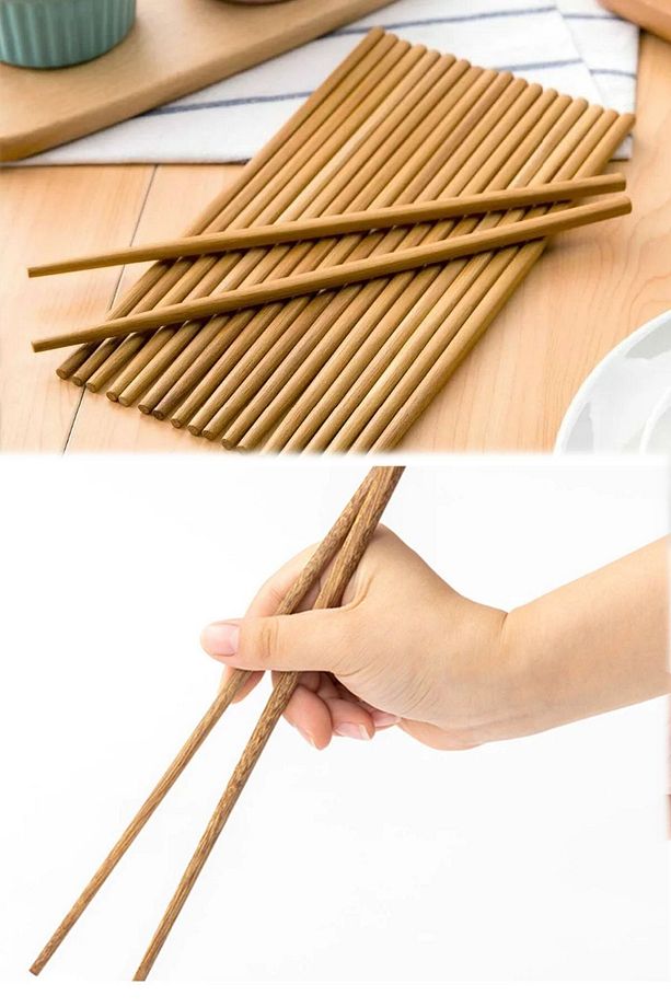 Profesyonel Chopsticks Çin Restorant Yemek Çubuğu Yıkanabilir Tekrar Kullanılabilir Ahşap 10 Çift - 4