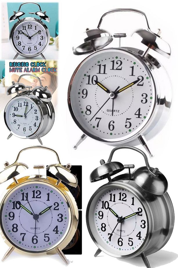 Çalışma Ve Yatak Odası Için Mükemmel Retro Metal Masa Saati Vintage Dekorasyonluk Çalar Saat Başucu - 8