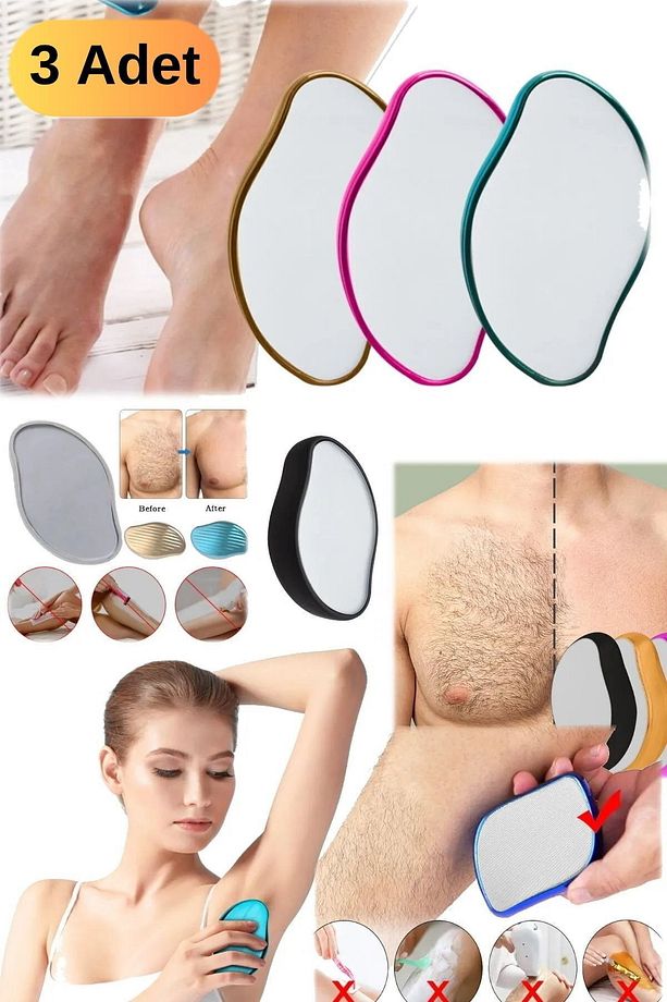 3 Adet Profesyonel Unisex Tüm Vücut Epilatör Kristal Nano Taş Vücut Bakım Epilatörü Ağrısız Acısız - 1