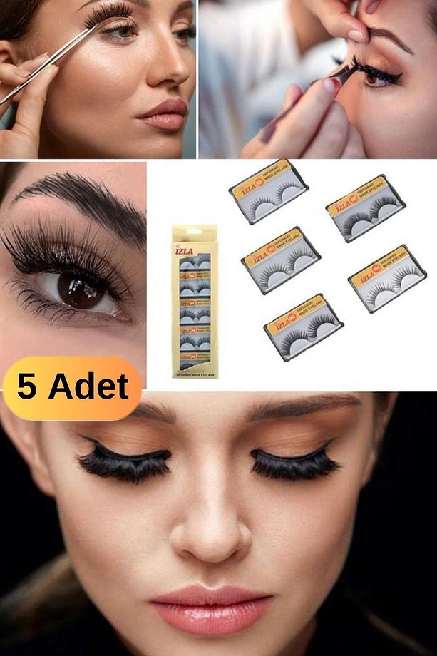 5 Çift 3d Kendinden Yapışkanlı Takma Kirpik Günlük Hayatta Kullanım Için Ideal Sexy Kirpik Universal - 1