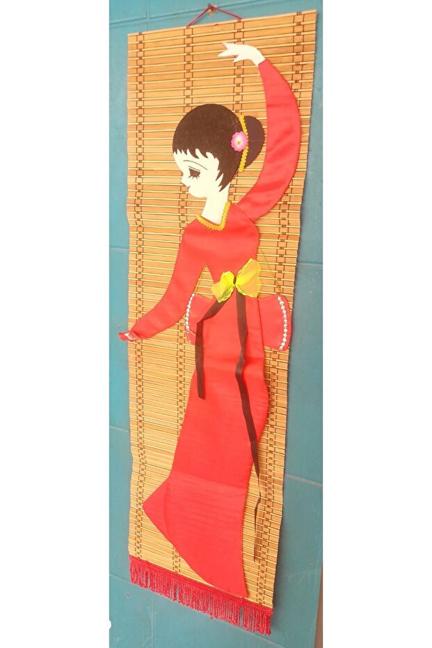 Bambu geyşa duvar süsü - 3