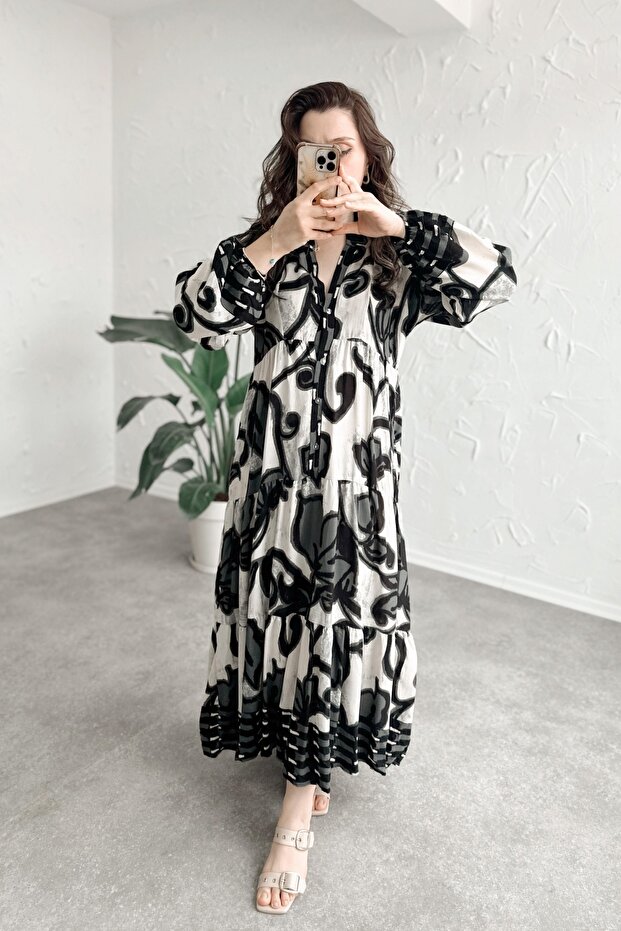 Aline Siyah Elbise - 4