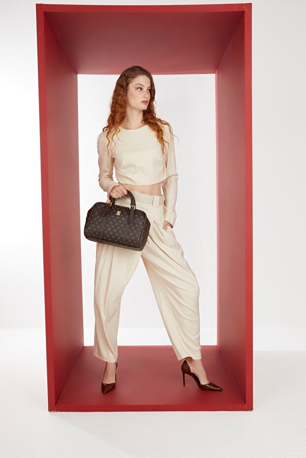 Brown Monogram Women's Shoulder Bag 05PO22Y1557
