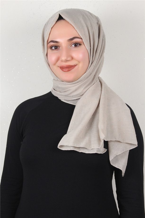 Pamuklu Pıt Pıt Şal 3092-36 Taş - 2