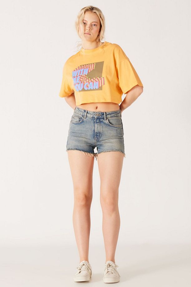 Regular Fit Normal Kesim Normal Bel Esnek Jean Kot Şort - 3