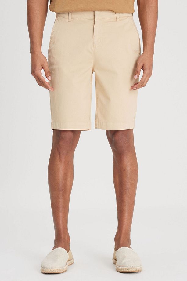 Regular Fit Normal Kesim Normal Bel Taş Rengi Chino Şort - 5