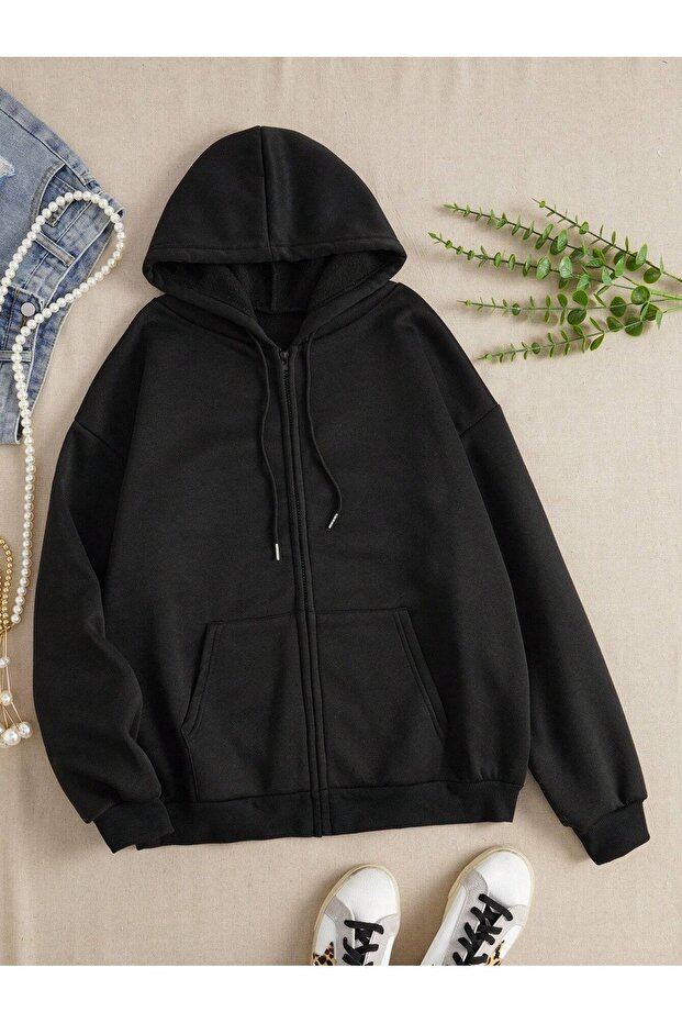 Hooded Zippered Unisex Sweatshirt