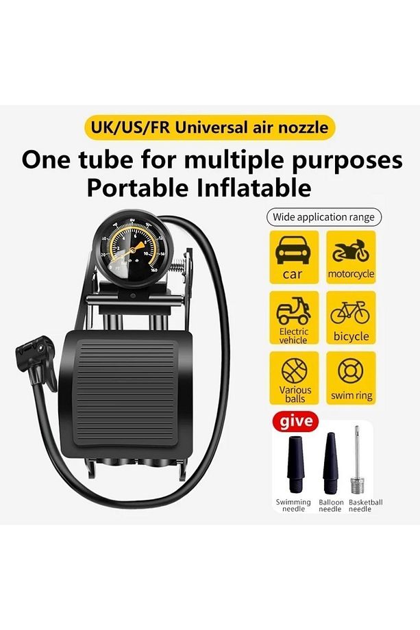980P Çift Piston 160 Psi Bisiklet Motor Tekeri Şişme Havuz El ve Ayak Hava Pompası - 4