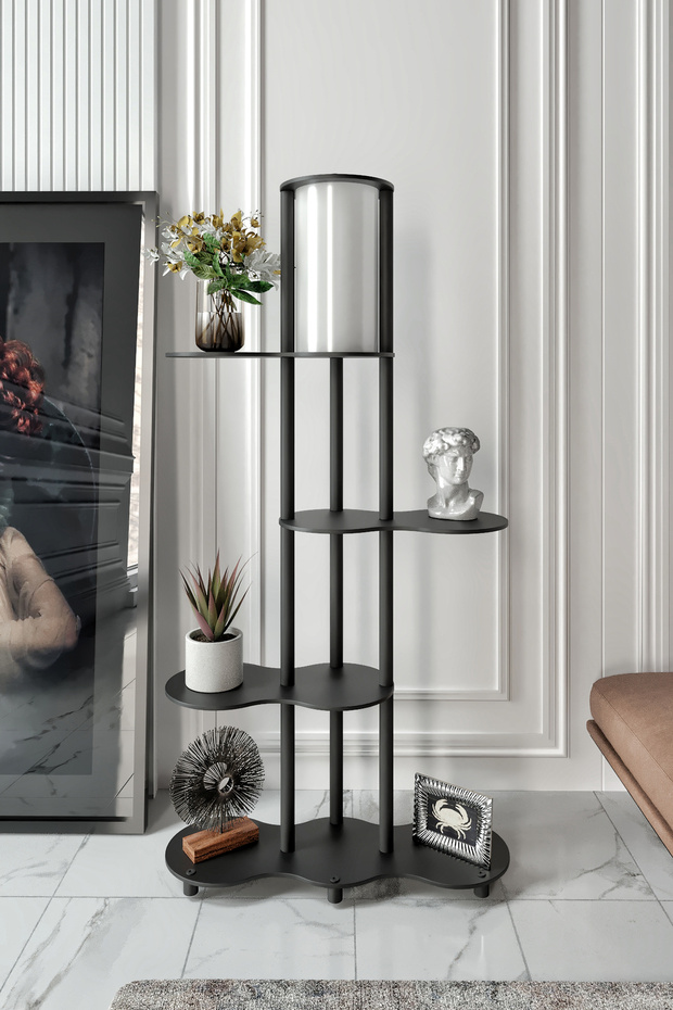 YENİ TRAVERS RAFLI LAMBADER SİYAH - 2