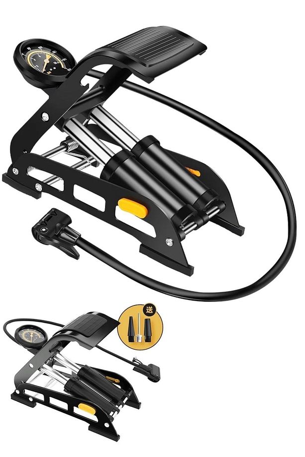 980P Çift Piston 160 Psi Bisiklet Motor Tekeri Şişme Havuz El ve Ayak Hava Pompası - 5