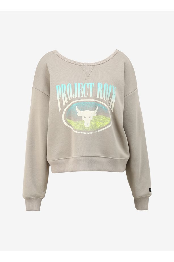 1382705-203 Pjt Rck HW Terry LS Q1 Kahve Kadın Bisiklet Yaka Oversize Baskılı Sweatshir - 1