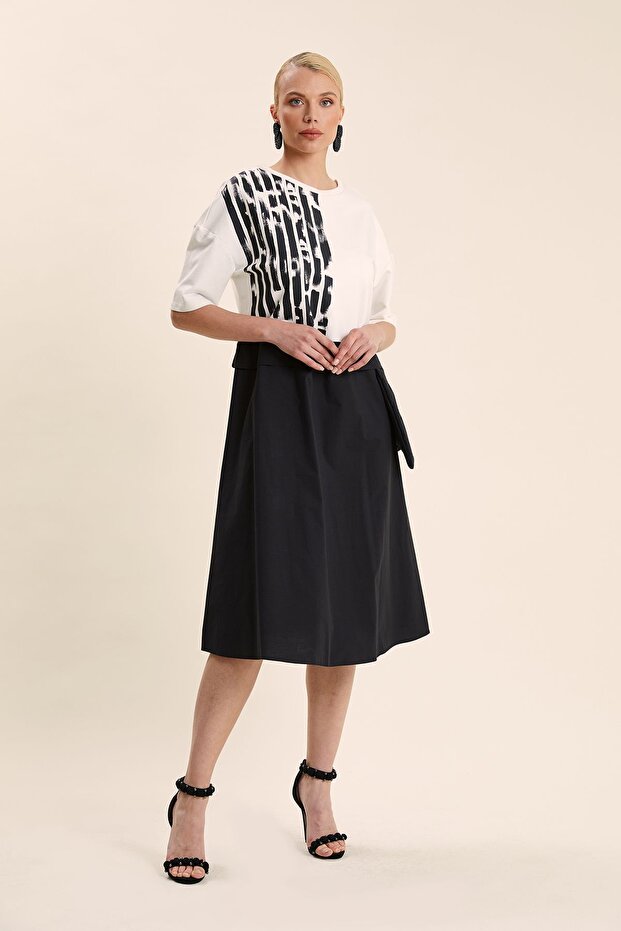 Rochie imprimata din bumbac - 1