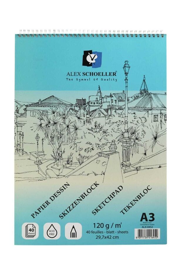 Schoeller A3 120 gr 40th Sketch Sipiralli Block