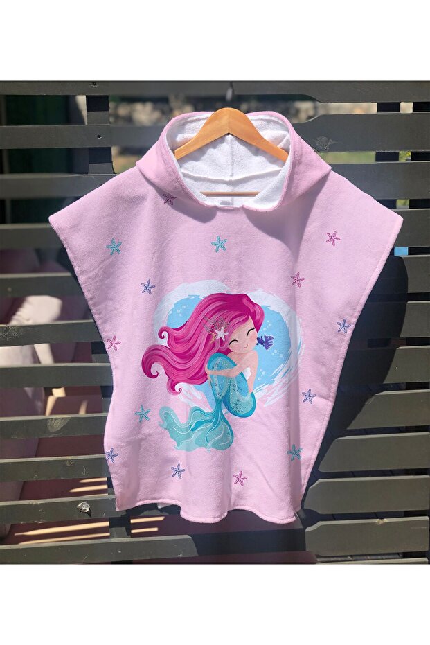 60x60 Cm Printed Children's Poncho Beach Towel/Bathrobe