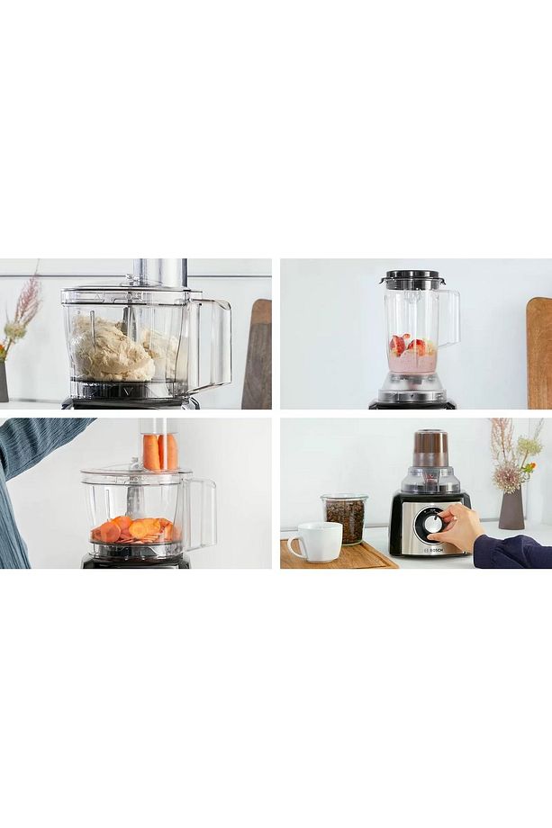 Multitalent 3 Hamur Yoğurma Blender Ve Öğütücü Hepsi Bir Arada 800 W Mutfak Robotu Siyah - 8