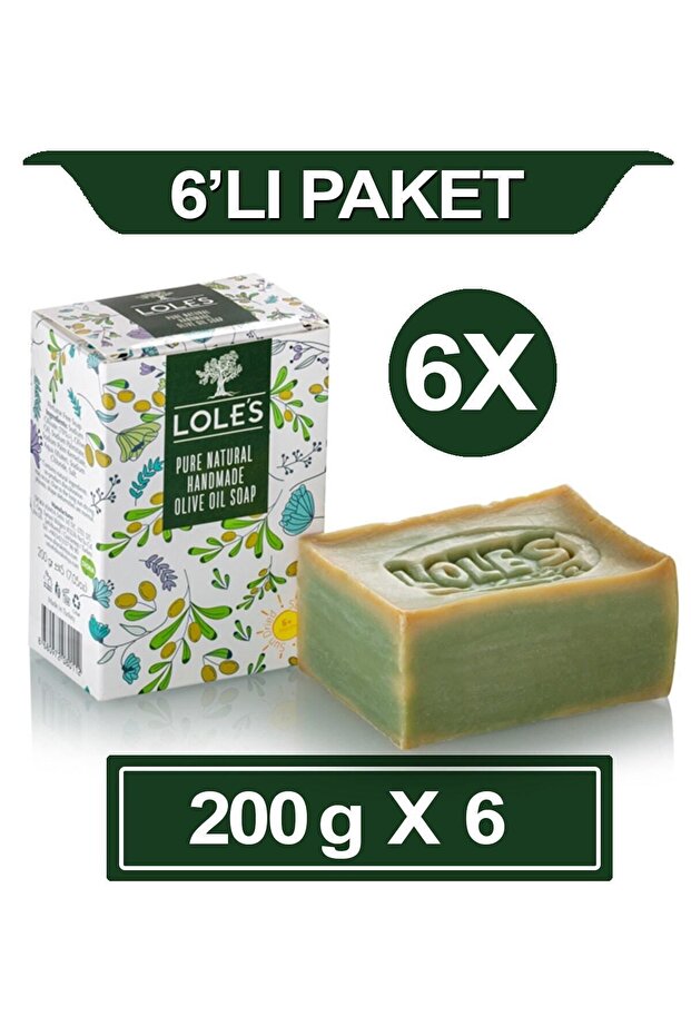 Lole's El Yapımı Saf Zeytinyağlı Sabun 6x200 gr