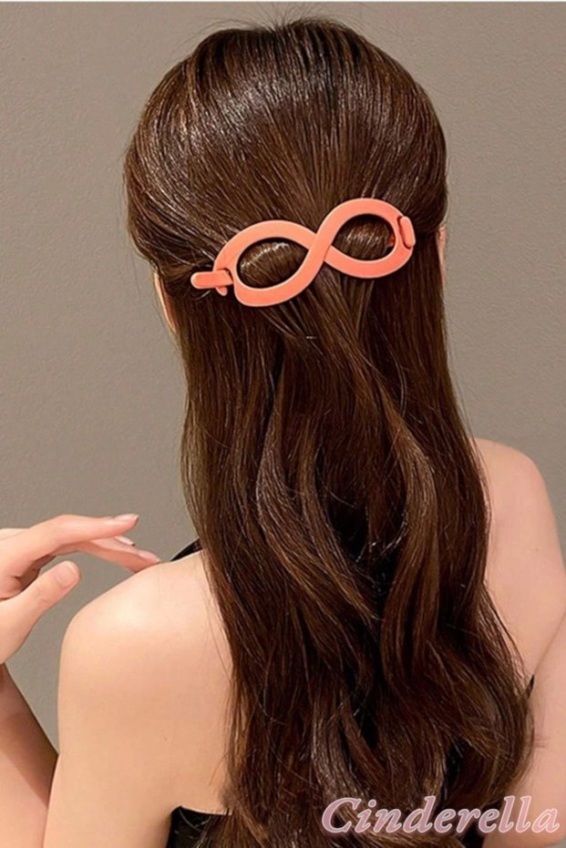 Infinite Shape Women's Spring Hair Clip Orange - Simple and Stylish Clip-On Hair Bun Clip