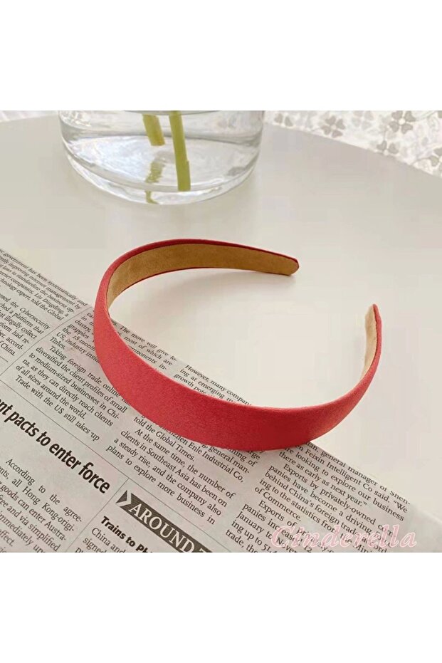 Women's Lightweight Flexible Crown Hairband Red Model-4